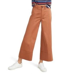 Madewell Langford High Rise Crop Wide Leg Pants Bison Burnt Orange Size 32